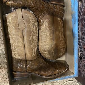 Circle g patchwork caiman boots